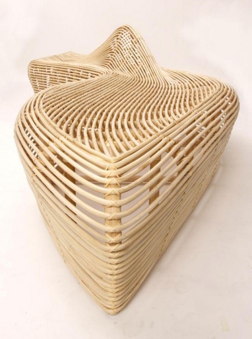 Rattan bench by Alvin Tjitrowirjo