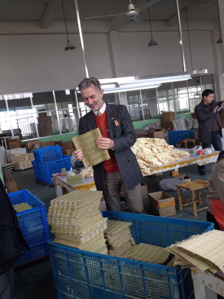 In a bamboo handicrafts factory in Anji County, Zhejiang Province