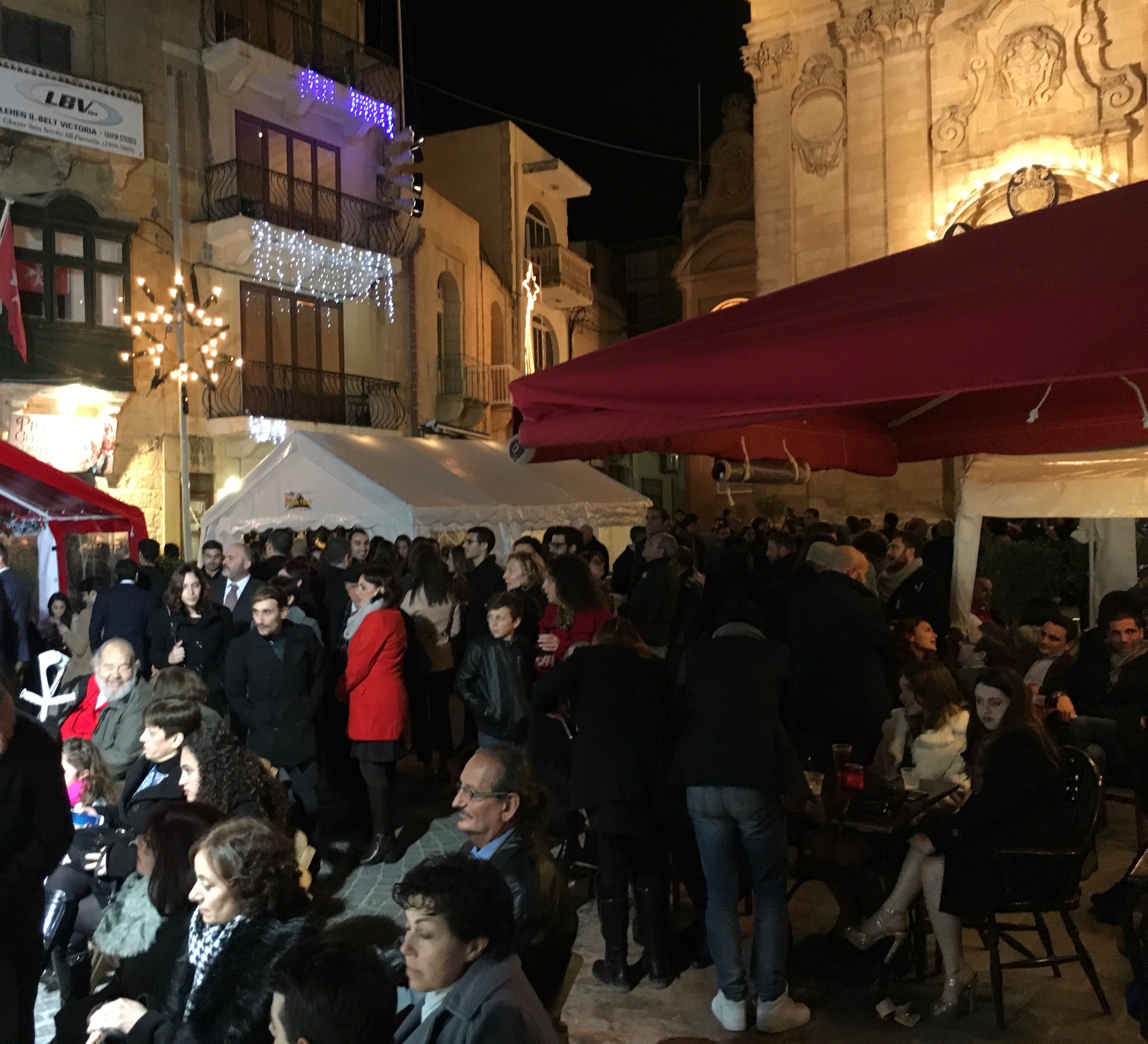 St-George Square, Rabat, Gozo during Christmas